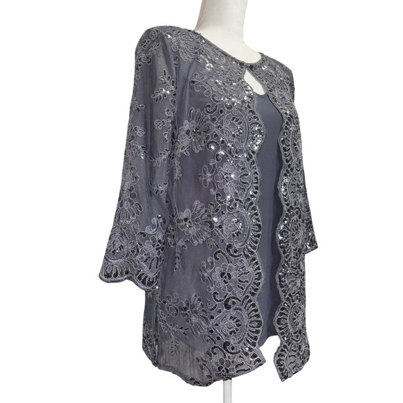 Beautiful Steel Grey Alex Evenings Causal Wear/Prefect For Dates Blouse, Small - Picture 4 of 9